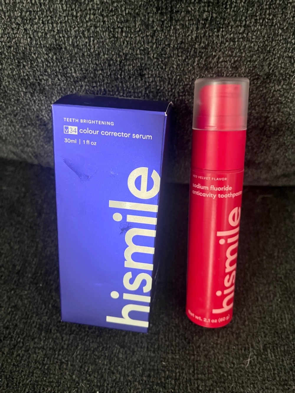 Hismile Teeth Brightening Set - Teeth Whitening & Red Velvet Toothpaste NEW